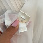 Max Studio White Pleated V-Neck Blouse Photo 6