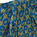 Vintage Skirt Top Set Silk Medium Petite 2 piece Cocktail Party PM 12P 80s 40s Blue Photo 2