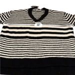 Ava & Viv Black & White Striped Soft Fuzzy Long Sleeve V Neck Sweater Sz 1X NEW Photo 8