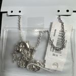 Kendra Scott Letter "I" Disc Pendant Necklace Rhodium Black Mother-Of-Pearl Photo 3