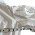 Beulah White Pleated Puffy Blouson Sleeve Cotton High Neck Blouse Size Small Photo 5