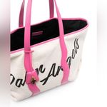 Palm Angels Pink Leather Logo Tote Bag Shoulder Carryall Large Display Model Photo 2
