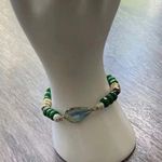 Erimish Vintage  Signed Green Jade Beaded Glass Women’s Stretch Bracelet Sz 7 Photo 9