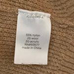 JCP Women’s M Cream Tan Wool Blend Crewneck Sweater Colorblock Elbow Patches Size M Photo 5