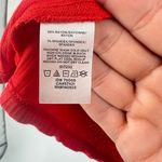 Loft NWT  Ribbed Bright Candy Apple Red‎ Long Sleeve Top Large Crew Neck Stretch Photo 4