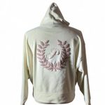 PINK Victoria's Secret Cream Laurel Wreath Logo Hoodie Sweatshirt Size M Size M Photo 0