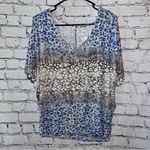 Juicy Couture Cheetah Print V-Neck Tee Dolman Sleeve Glitter Size Small Photo 0