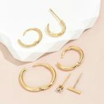 None 14k Gold Plated, Small Stud and Hoop Earrings Photo 2