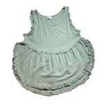 Umgee Boho Lightweight Flowy Mint Linen Sleeveless Split Side Tank Top Large Photo 2