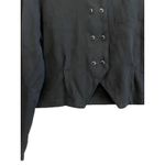 Vintage Vanity Cropped Blazer Jacket Women Size Medium Black 1990s Retro Button Photo 4