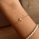 Anthropologie Annika 925 18K Clover Bracelet Photo 1