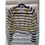 BCBGeneration  Size S Womens Blue White Stripe Zip Blazer Jacket Photo 4