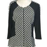 Joseph Ribkoff Jacket Size 16 Zip Up Black White Scuba Material Classic Workwear Photo 2