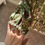 ZARA NWT  Women's Multicolor Long Sleeve Floral Metallic Ruffle Mini Dress XS Photo 7