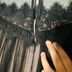 Nha Khanh Black Tulle Shift Lulu High Neckline Lace Collar Zipper Dress size 6 Photo 5