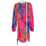Cosel Draped Mini Dress Womens US 10 Pink Multicolor Tropical Retro Mod Colorful Photo 8
