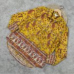 Sundance  Women’s Button Down Shirt Longsleeve Floral Joy Boho Artsy in Yellow M Photo 0