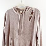 Roan + Ryan Corinne Shoulder Cut Out Hoodie Sweater Sweatshirt Tan Beige XS Photo 8