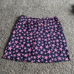 GOLFTINI Navy Hot Pink Shooting Stars Pull On Knit GOLF SKORT Medium NWT Blue Photo 2