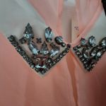 Iris NWT Rainbow Pink Blush  Los Angeles Rhinestone Collar Tank Blouse Size Small Photo 4