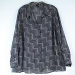 Venezia Jeans Black & Gray Long Sleeve Button Up Blouse Womens Size 18/20 Photo 0