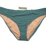 J.Crew Womens Ribbed High-Rise Cheeky Bikini Bottoms High-Cut Leg Green 2X Photo 0