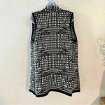Anthropologie Angel of the North Roenne Cardigan Vest Black White Knit Sz Medium Photo 5