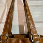 Fossil Blue And Ivory Floral Pattern Canvas Bag Brown Leather No Key Photo 4