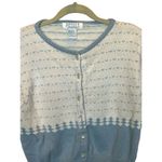 Petite Sophisticate VTG Women's Cardigan Blue Cream Sweater Cottage Photo 1