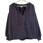 Aerie  Easy Street blue oversized tie neck sweater size small Photo 9