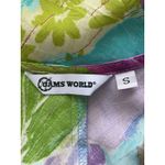 Jams World Turquoise Purple Green Flower Song Print Sleeveless Dress Size Small Photo 3