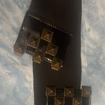 ZARA Stylish Black Belt with Gold Studs Photo 0