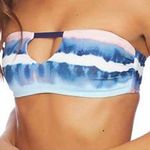 Splendid Tie Dye Stripe Reversible Soft Cup Bandeau Bikini Top S NWT Blue Pink Photo 1