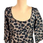 Rebecca Taylor Leopard Silk Shift Dress 10 Mobwife NWT Chocolate Animal Print Photo 2