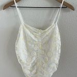 ZARA White Ruched Draped Daisy Floral Cami Top Daisy Medium Photo 0