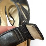 Coach  Jazlyn Black Platform Sandals Peep Toe Wedges Stacked Wood Heel Size 9 Photo 8