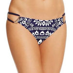 Trina Turk Indochine String Hipster Bikini Bottom in Midnight & White Size 6 Photo 0