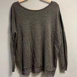 Joie  Sweater Gray Scoop Neck w/ Deep Back Lace Hem Knit Sz M GUC Cashmere Blend Photo 0