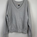 Universal Threads Universal Thread Heather Gray V Neck Long Sleeve Cozy Oversized Sweatshirt Small Photo 0