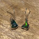Sterling Silver Black Ethiopian Opal Raw Form 925  Earrings Photo 3
