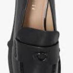 Coach  Leah CB990 Black Leather Loafers Lug Sole Women's Size 9B Photo 0