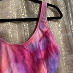 Watercolor one piece swimsuit, pink, purple, peach womans size L, EUC Pink Size L Photo 1