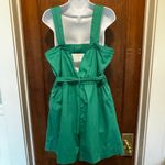 NWT Free Assembly Square Neck Belted Romper Green Large Photo 3
