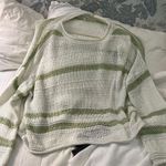 Newbury Kustom White And Green Striped Sweater Photo 0