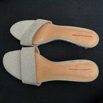 Revolve Women’s 37/US 6  LMS Silver Glitter Slip On Kitten Heel Mules Like-New Photo 0