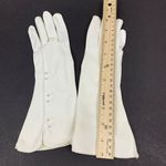 Lady Gay Vintage White Nylon Gloves w/ Pearl Buttons Elegant Formal Wear [6 1/2] Photo 5