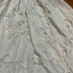 NWOT Size Small White Ruched Gathered Top Ribbon Fabric Design Strapless Dress Photo 3