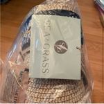 Sea and grass straw and ribbon visor Tan Photo 4