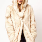 ASOS Faux Fur Coat with Teddy Ears - Cream Photo 0