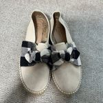 Loeffler Randall  Rowen Canvas Gingham Bow Cream Espadrille Platform Size‎ 38 Photo 3